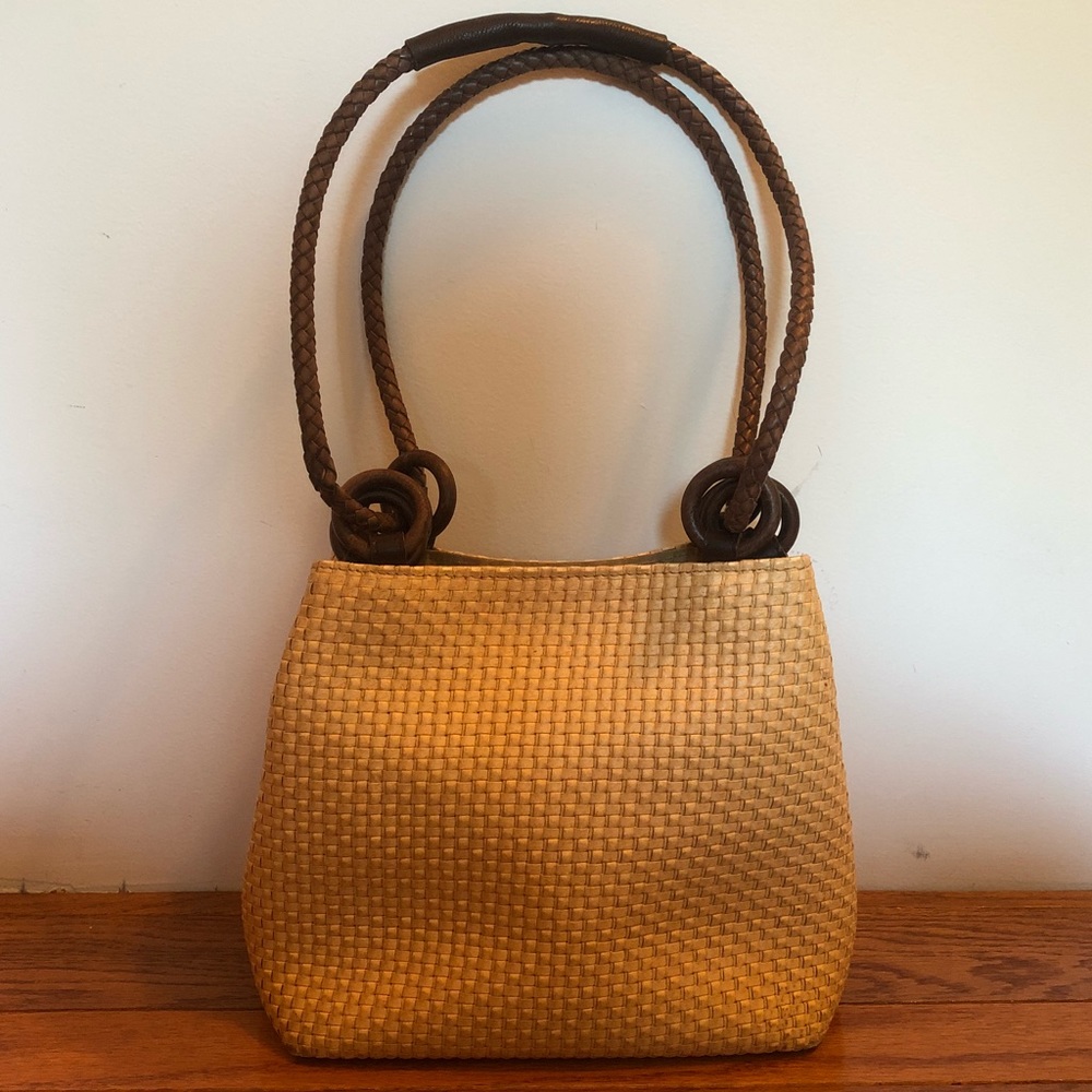 Neiman Marcus Straw Shoulder Bag